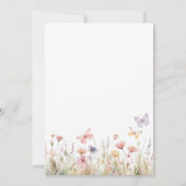 バタフライワイルドフラワーガール1st誕生日 招待状 (裏面)