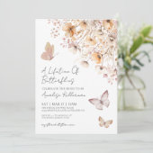 バタフライワイルドフラワーズブライダルシャワー 招待状 (スタンド正面)