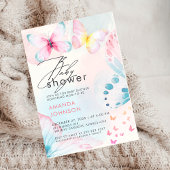 バタフライワイルドフラワーフローラベビーシャワー招待状 招待状