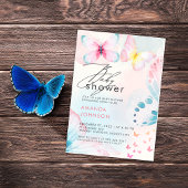 バタフライワイルドフラワーフローラベビーシャワー招待状 招待状