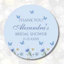 バタフライワイルドフラワーブライダルシャワーありがとう