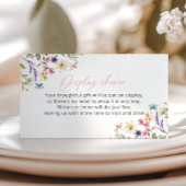 バタフライワイルドフラワーブライダルシャワーディスプレイシャワー エンクロージャーカード