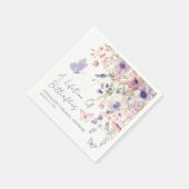 バタフライワイルドフラワーブライダルシャワー スタンダードカクテルナプキン (角)