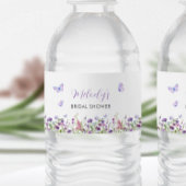 バタフライワイルドフラワーブライダルシャワー ペットボトルラベル