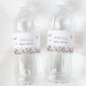 バタフライワイルドフラワーブライダルシャワー ペットボトルラベル