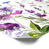 バタフライワイルドフラワーベビーシャワー18x24へようこそ ポスター (角)