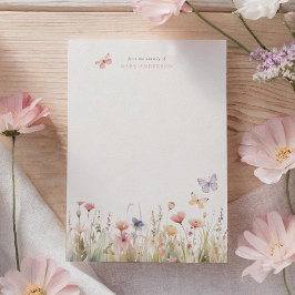 バタフライワイルドフラワーベビーシャワー サンキューカード