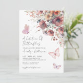 バタフライワイルドフラワー秋ブライダルシャワー 招待状 (スタンド正面)