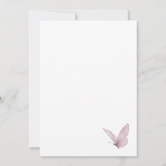 バタフライワイルドフラワー秋ブライダルシャワー 招待状 (裏面)