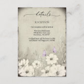 バタフライワイルドフラワー詳細結婚ズ エンクロージャーカード (正面)