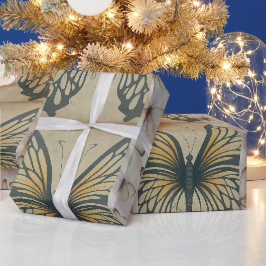 バタフライワンダーランドデザインラッピング紙 ラッピングペーパー (クリスマス)