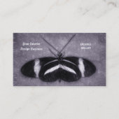 バタフライヴィンテージアンティークパープルインテリアデザイナー 名刺 (正面)