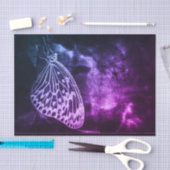 バタフライヴィンテージアンティークパープルブラックデクページ 薄葉紙 (クラフト)