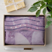 バタフライヴィンテージアンティークフローラパープルスクリプト 薄葉紙 (ギフト)