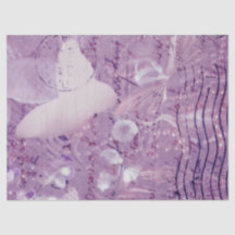 バタフライヴィンテージアンティークフローラパープルスクリプト