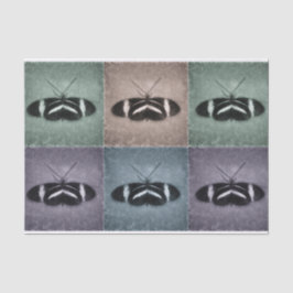 バタフライヴィンテージアンティークブルーパープルグリーンデザイン 薄葉紙