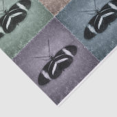 バタフライヴィンテージアンティークブルーパープルグリーンデザイン 薄葉紙 (詳細)