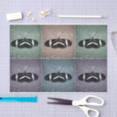 バタフライヴィンテージアンティークブルーパープルグリーンデザイン 薄葉紙 (クラフト)