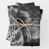 バタフライヴィンテージアンティーク白黒デコパージュ ラッピングペーパーシート (インサイチュ)