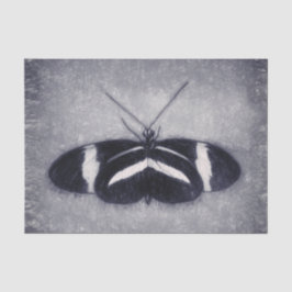 バタフライヴィンテージアンティーク白黒デコパージュ 薄葉紙