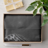 バタフライヴィンテージアンティーク白黒デコページ 薄葉紙 (ギフト)