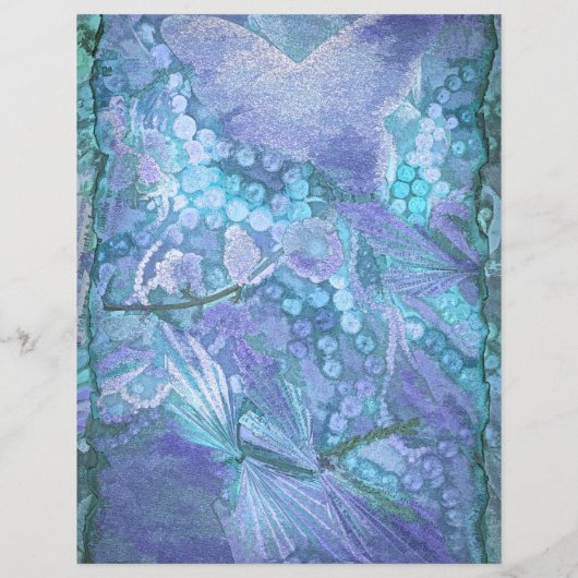 バタフライヴィンテージパープルティール(緑がかった色)ブルーロマンチック (裏面)
