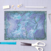 バタフライヴィンテージパープルティール（緑がかった色）ブルーロマンチック 薄葉紙 (クラフト)