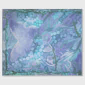 バタフライヴィンテージパープルティール(緑がかった色)ブルーロマンティック ラッピングペーパー (フラット)