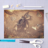 バタフライヴィンテージヒマワリ濃色セピアネガ 薄葉紙 (クラフト)