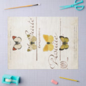 バタフライヴィンテージフランスのカルテアフターデクページ 薄葉紙 (クラフト)