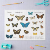 バタフライヴィンテージフランスのデコップフッシーカット 薄葉紙 (クラフト)