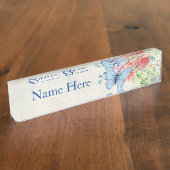 バタフライヴィンテージフローラ デスクネームプレート (側面)