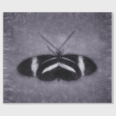 バタフライヴィンテージブラックパープルデコパビクトリアンージュ ラッピングペーパー (フラット)