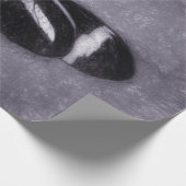 バタフライヴィンテージブラックパープルデコパビクトリアンージュ ラッピングペーパー (角)