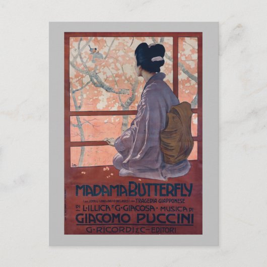 バタフライヴィンテージポスター(1904年) ポストカード (正面)
