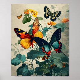 バタフライ万華鏡のように千変万化するパターン:ヴィンテージ ポスター