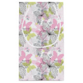 バタフライ付き背景 スモールペーパーバッグ (裏面)