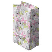 バタフライ付き背景 スモールペーパーバッグ (正面アングル)