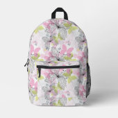 バタフライ付き背景 プリントバックパック (正面)