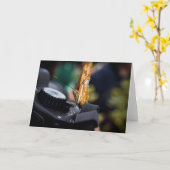 バタフライ写真空白の家 カード (黄色い花)
