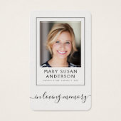 バタフライ写真葬儀記念詩カード (正面)