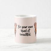 バタフライ前向き引用文 コーヒーマグカップ (中央)