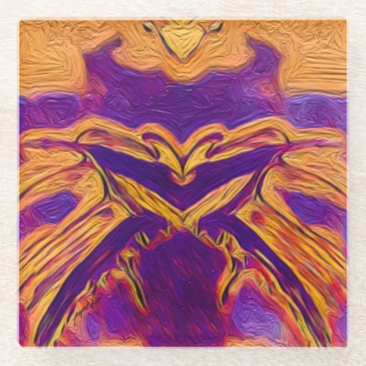 バタフライ効果 ガラスコースター (正面)