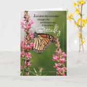 バタフライ勇気付けられる カード (黄色い花)