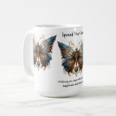 バタフライ勇気付けられる コーヒーマグカップ (正面左)