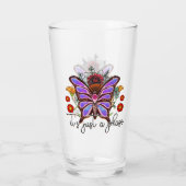 バタフライ単なるフェーズ引用文 感動的 タンブラーグラス (裏面)
