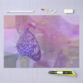 バタフライ印刷紫パステルテクスチャ水彩 薄葉紙 (クラフト)