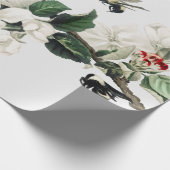 バタフライ及びさくらんぼブロッソンラッピング紙 ラッピングペーパー (角)