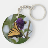 バタフライ及び(昆虫)マルハナバチ撮影フローラ キーホルダー (裏面)