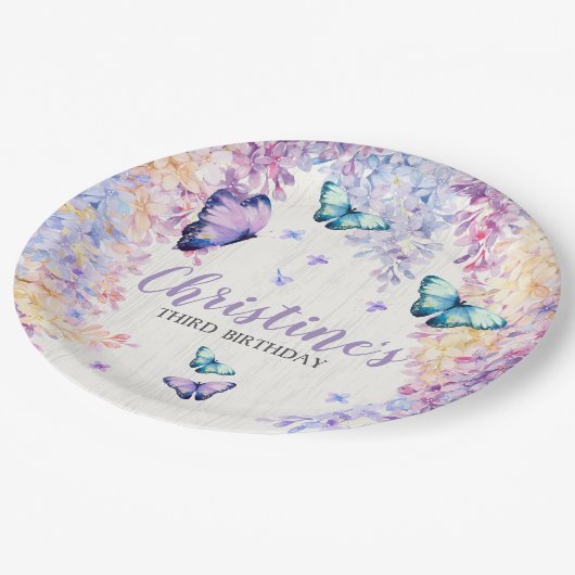 バタフライ収集紙プレート ペーパープレート (アングル)